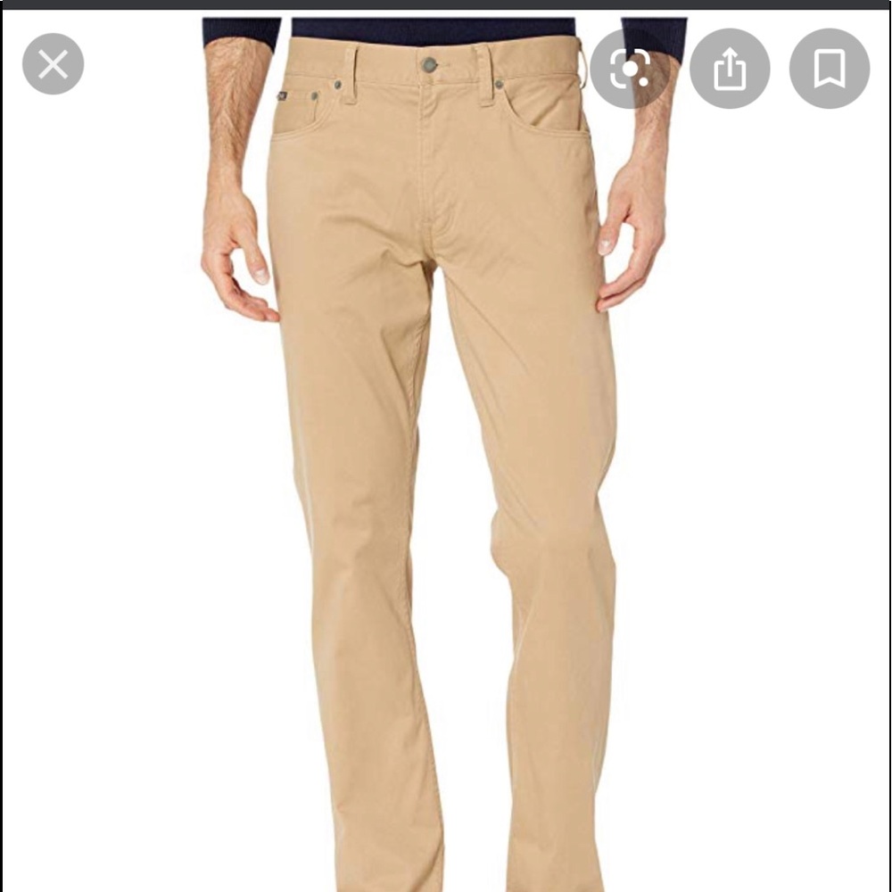 Ralph Lauren Varick Slim Straight Jeans. Tan 36/31